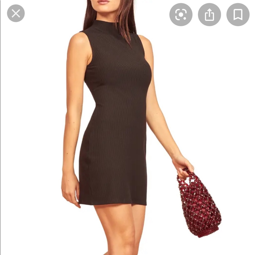 Reformation jeans ribbed mock neck dress